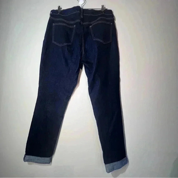 OLD NAVY Sweat Heart Skinny jeans rolled up ankle high rise dark size 12R - Picture 2 of 6